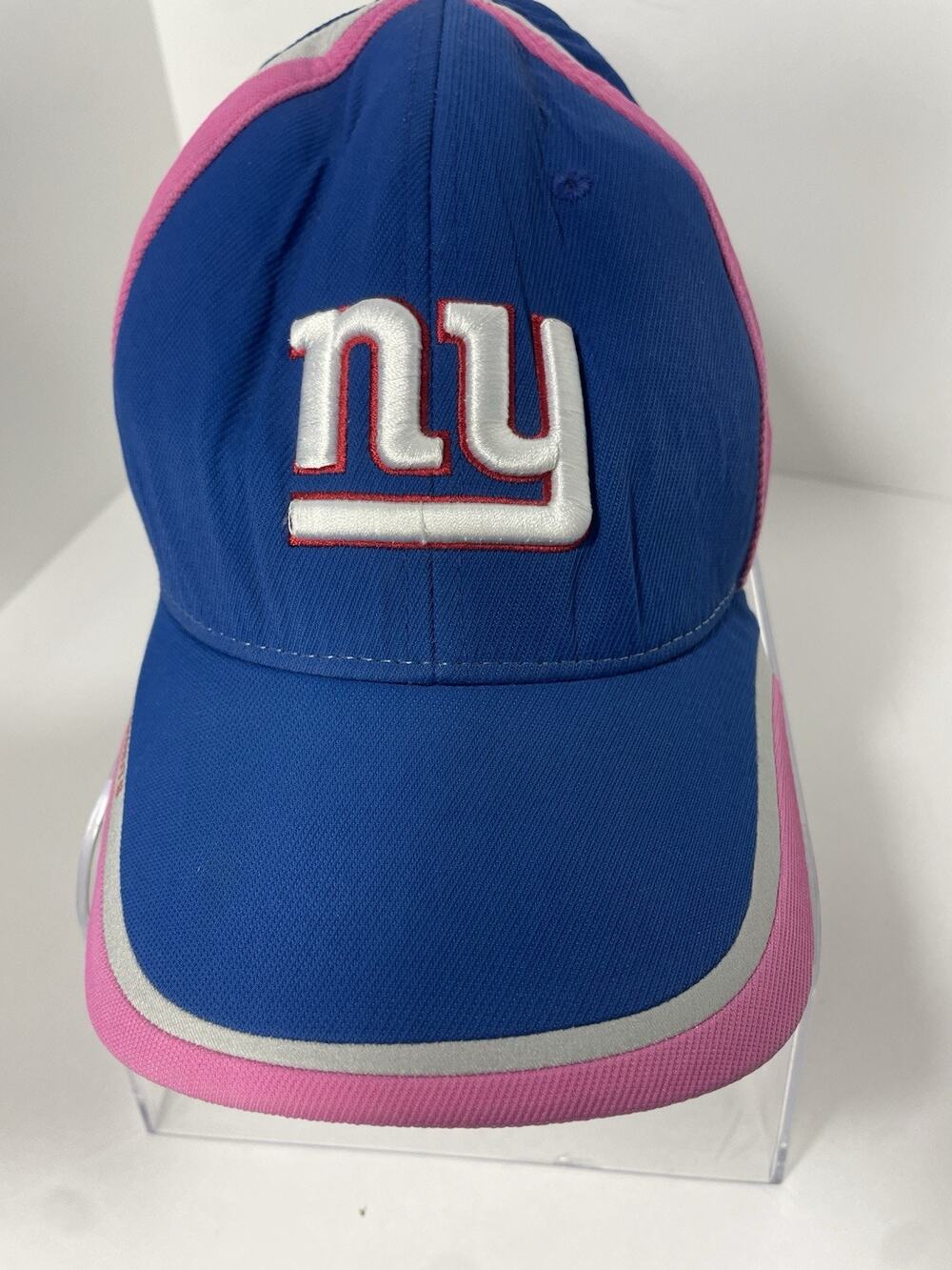 Vintage Reebok NY Giants Flex fit On Field Women's L/XL Hat Cap Breast Cancer